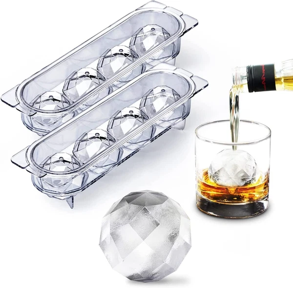 Diamond Decanter with Ice Ball Molds